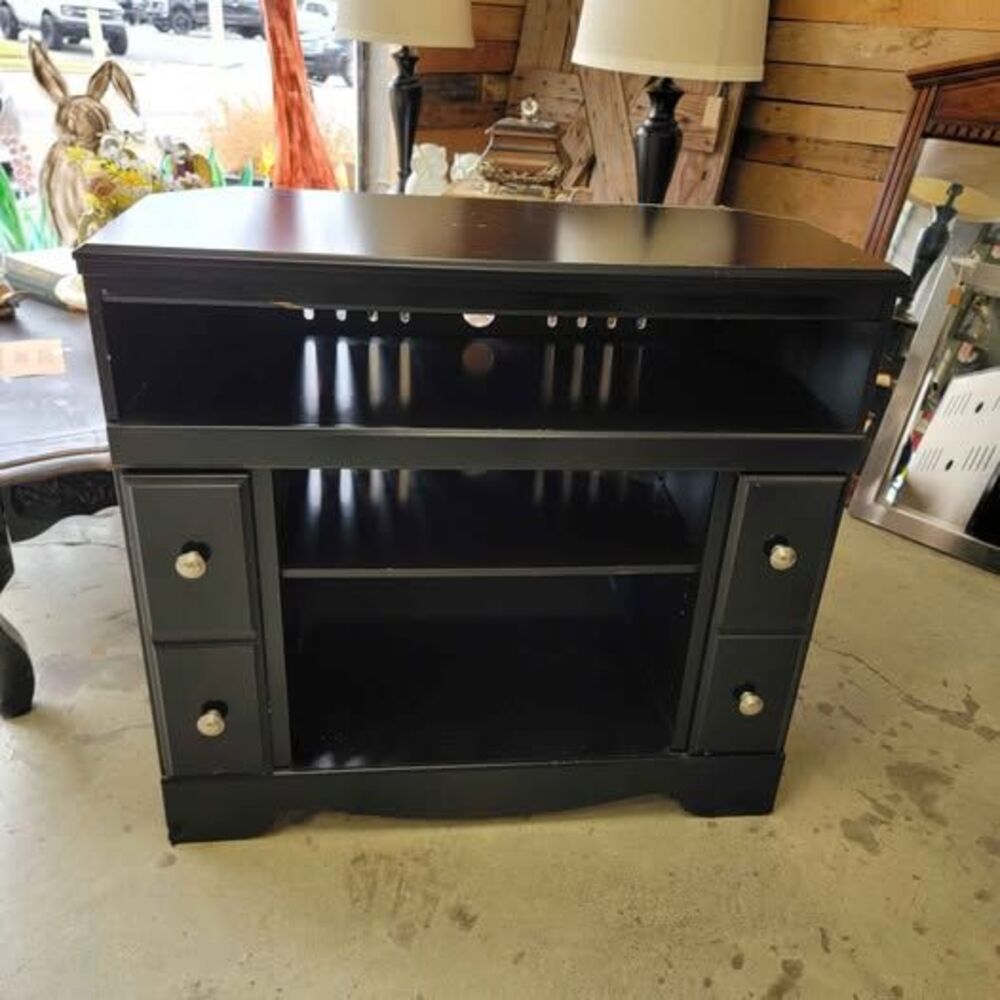 Black entry table Stand with Drawers and Shelves